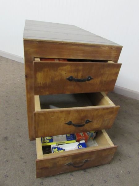 THREE DRAWER CABINET WITH WET-OR-DRY SANDING CLOTH AND MORE!