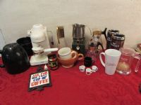 COFFEE POTS, COFFEE CUPS & MORE COFFEE ITEMS PLUS A TEA POT