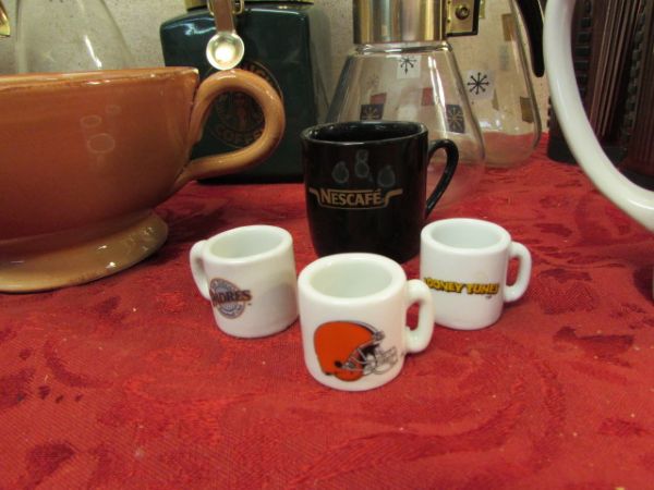 COFFEE POTS, COFFEE CUPS & MORE COFFEE ITEMS PLUS A TEA POT