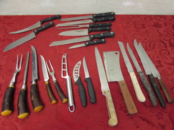 KNIVES, KNIVES & MORE KNIVES - CARVING SETS, FABERWARE