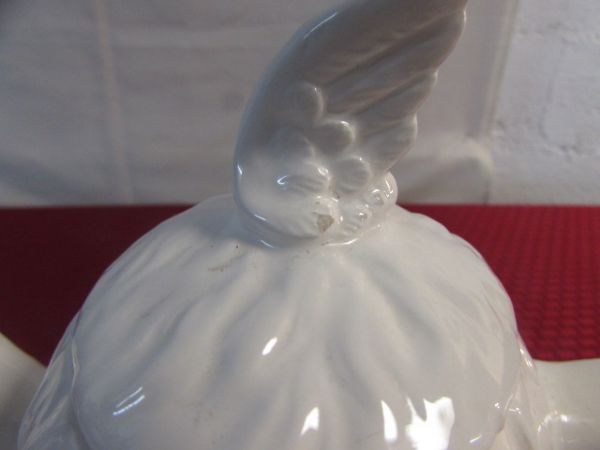 WHITE ANGELIC CERAMIC CHERUB TEAPOT, MCCONNELL ANGEL MUGS, CRYSTAL CANDLE HOLDER AND YANKEE PILLAR HOLDER AND MORE…