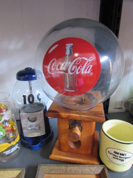 TWO GUMBALL MACHINES - ONE IS A COCA-COLA COLLECTIBLE