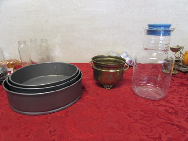 COPPER MOLDS, TEA TIN, SPRING FORM CAKE PANS, GLASS BABY BOTTLES & MUCH MORE