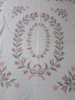 VINTAGE HAND EMBROIDERED PROJECT  QUILT TOP.