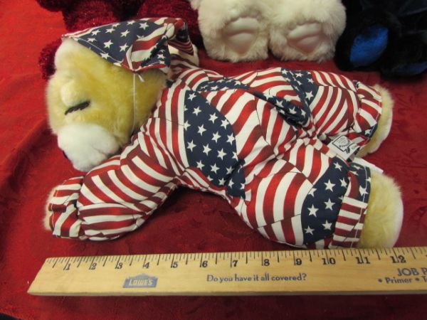 RED, WHITE & BLUE BEARS TO CELEBRATE  THE 4TH OF JULY