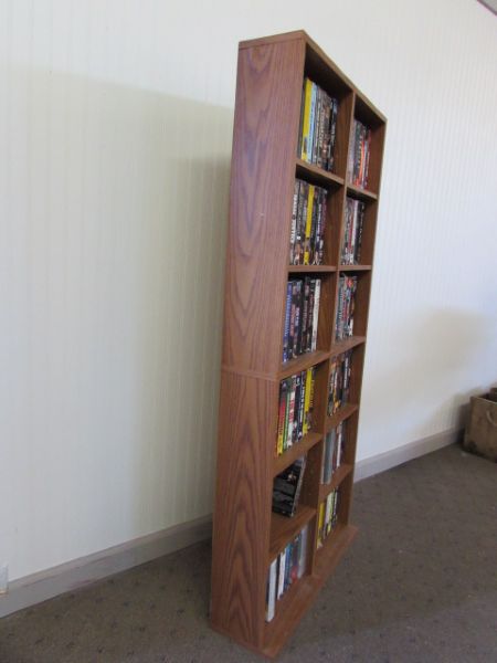 CABINET WITH OVER 100 VHS MOVIES