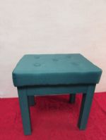 SATIN COVERED, TUFTED STOOL