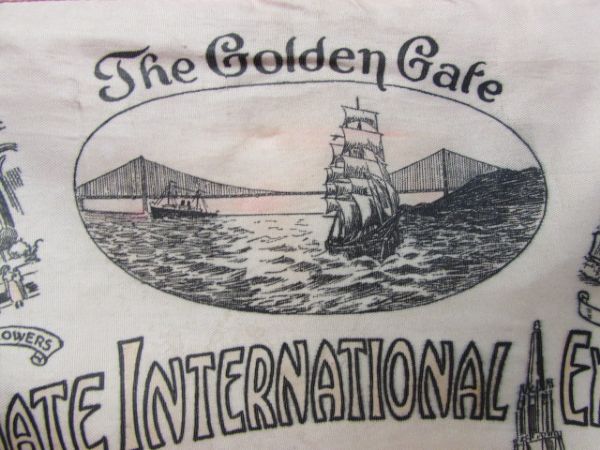 COOL RETRO 1939 SAN FRANSISCO GOLDEN GATE EXPOSITION PILLOW