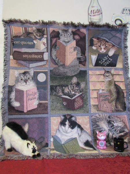 ADORABLE CAT THROW & MORE CAT ITEMS