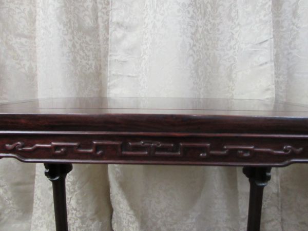 TWO CARVED CHINESE  NESTING  TABLES