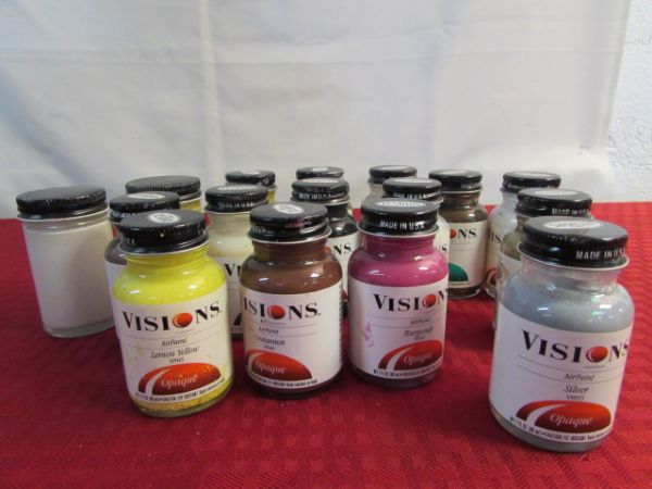 VARIETY OF AIRBRUSH PAINTS & CLEANER