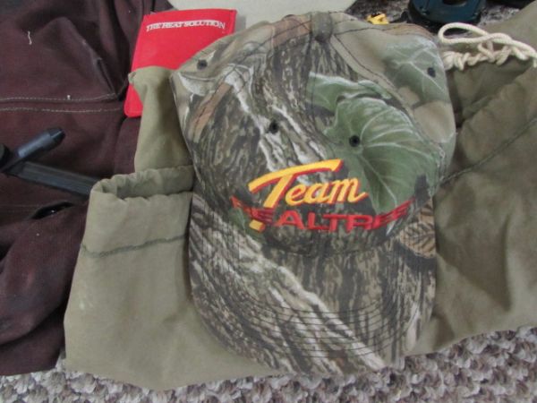 HUNTING BACKPACK, STESON HAT, ARROW QUIVER, STEARNS JACKET & MORE