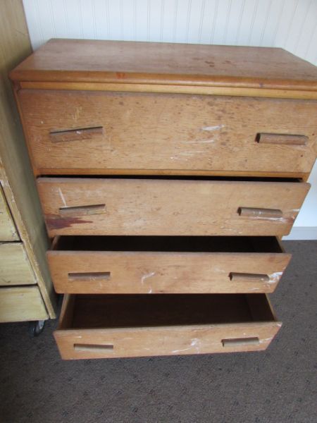 TWO ALL WOOD DRESSERS