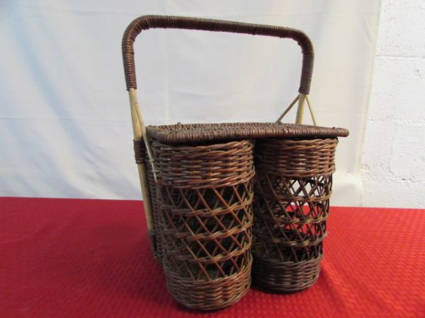  FISHING, CAMPING & MORE OUTDOOR!  BAIT BASKET, POLE HOLDER & MORE