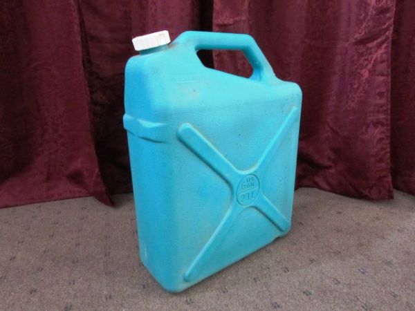IN GREAT SHAPE! FOUR GAS CANS & ONE WATER JUG