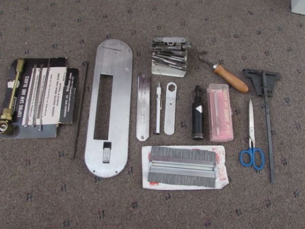 A TON OF TOOLS INCLUDING SAW BLADES, WOOD CHISLES & MORE