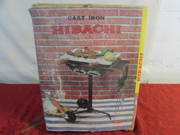 NEVER BEEN OPENED CAST IRON HIBACHI GRILL & MORE