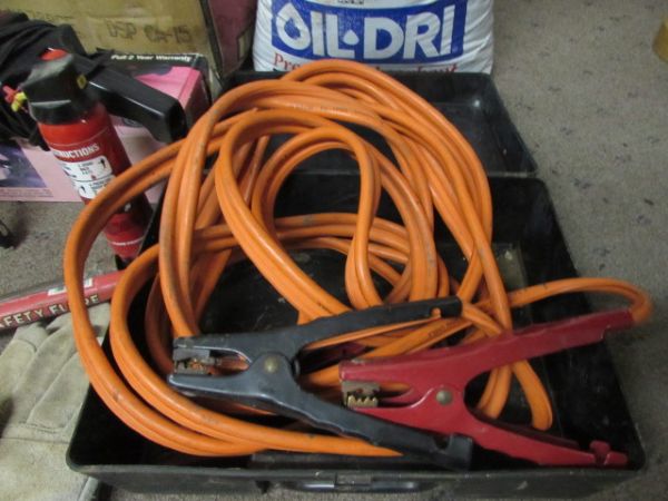JUMPER CABLES, OIL DRY, TAIL LIGHTS, CAR VAC & MORE