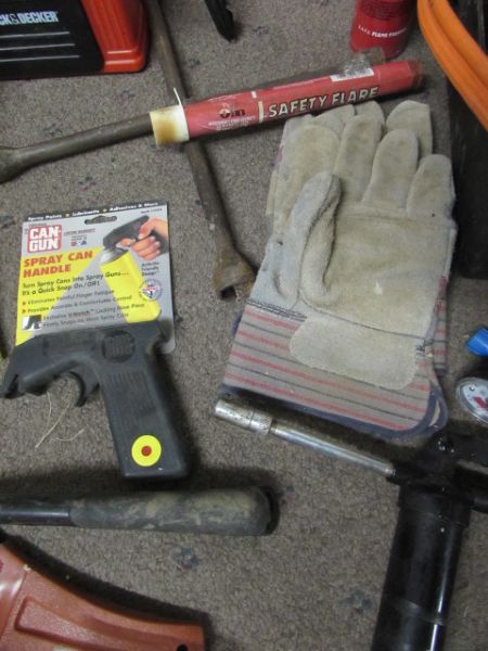 JUMPER CABLES, OIL DRY, TAIL LIGHTS, CAR VAC & MORE