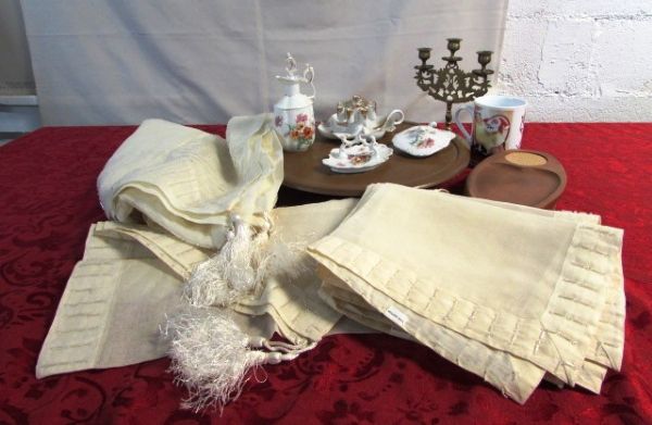 ELEGANT BEADED TABLE CLOTH, RUNNER, PLACEMATS & MORE