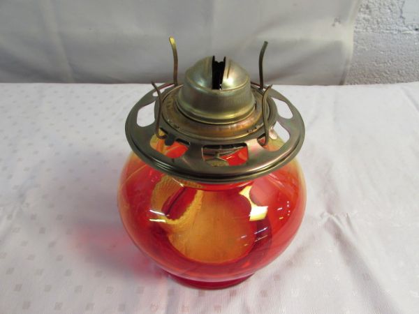 MATCHING RED HURRICANE LAMP
