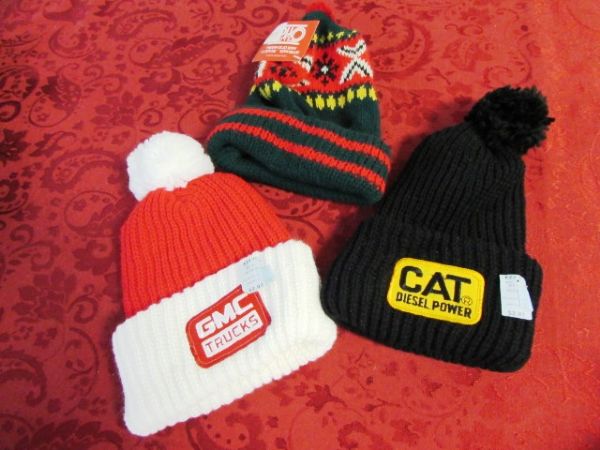 NEVER USED MEN'S COLLECTIBLE STOCKING CAPS, GLOVES & MUFFLER!