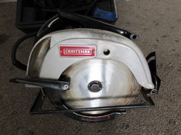 CRAFTSMAN CIRCULAR SAW WITH CASE, RIP GUIDE & EXTRA NEW BLADES