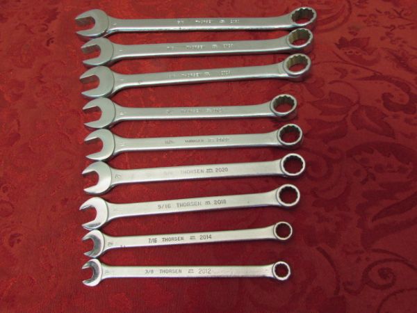 THORSON 9 PIECE SET OF BOX/END WRENCHES