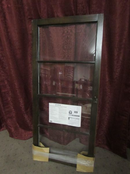 VINTAGE FOUR PANEL WOOD WINDOW FRAME WITH LOW E GLASS