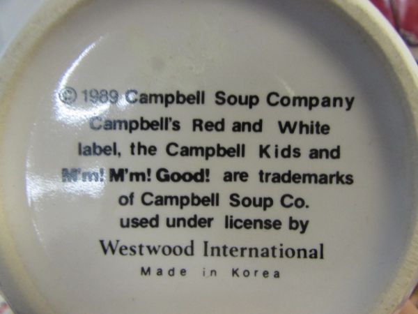 VINTAGE CAMPBELL SOUP HANGING LIGHT, MUGS, COLLECTOR'S EDITION ORNAMENTS, RECIPE BOOKS & MORE!