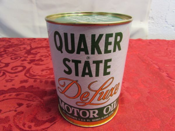 12 CANS VINTAGE DELUXE QUAKER STATE SAE 10W-40HD MOTOR OIL