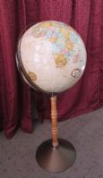 LARGE SPINABLE 16" WORLD GLOBE ON A STAND