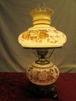 GORGEOUS 21.5" HAND PAINTED HURRICANE STYLE LAMP