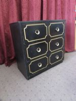MATCHING BLACK & GOLD LACQUERED WOOD 3 DRAWER DRESSER