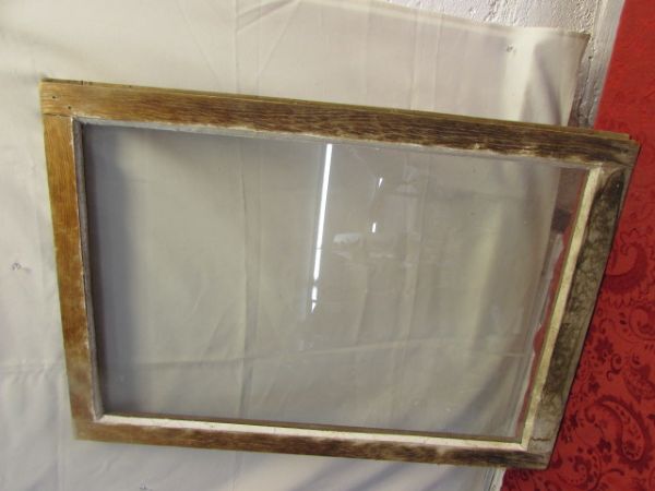 VINTAGE WOOD FRAMED WINDOW - READY FOR DECORATIONS!