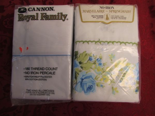 HUGE LOT OF UNOPENED SHEETS & PILLOW CASES