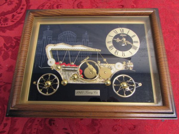UNIQUE VINTAGE UTENSILS - SIFTER, LADLE, 1910 TOURING CAR CLOCK, BIRD CLOCK & MUCH MORE