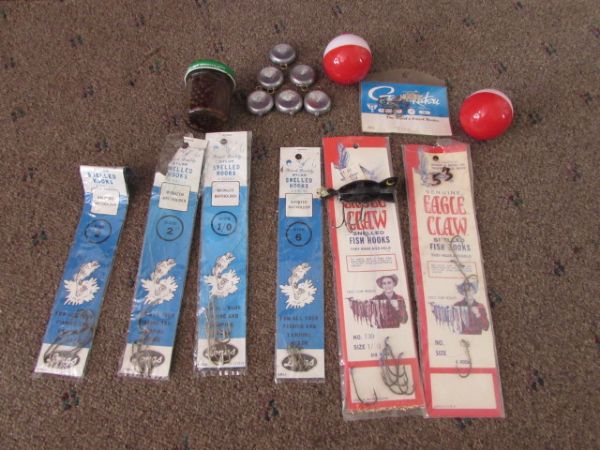 FISHING POLES, REELS, TACKLE BOXES & MORE - SOME NEW - SOME VINTAGE
