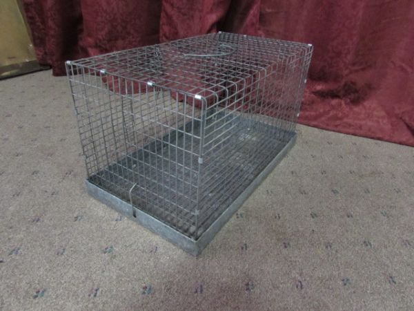 TWO LIVE TRAP METAL CAGES
