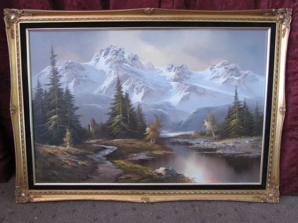 BEAUTIFULLY FRAMED, STUNNING LARGE OIL ON CANVAS PAINTING BY R. SCOTT 