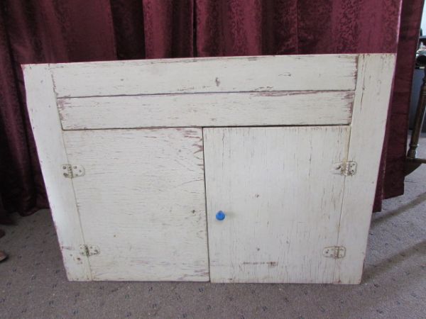 RUSTIC WHITE WOODEN CABINET