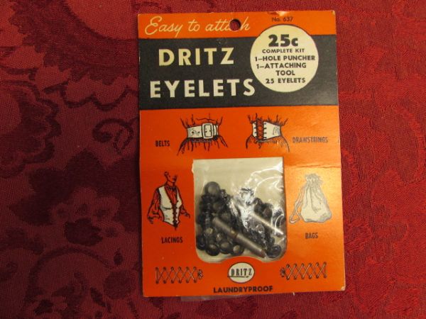 VINTAGE DRITZ PLIER KIT WITH TONS OF EYELETS & SNAPS