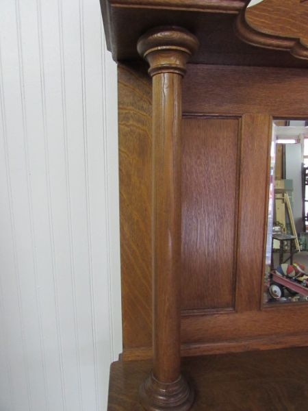 ANTIQUE OAK FIREPLACE MANTLE/SURROUND ***THERE IS A RESERVE ON THIS LOT***