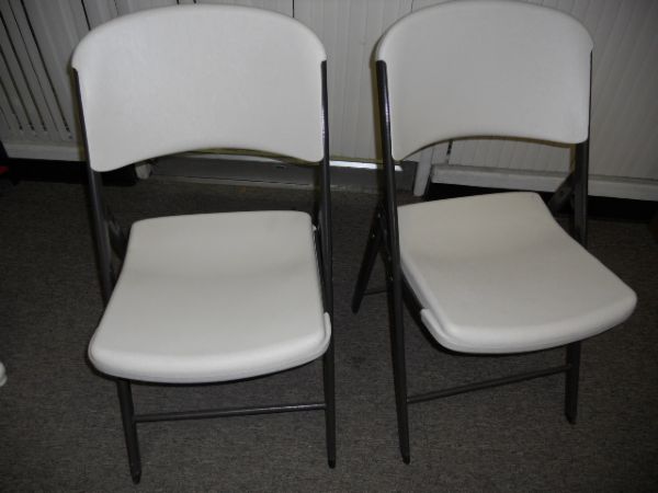 TWO HIGH QUALITY FOLDING PLASTIC CHAIRS 