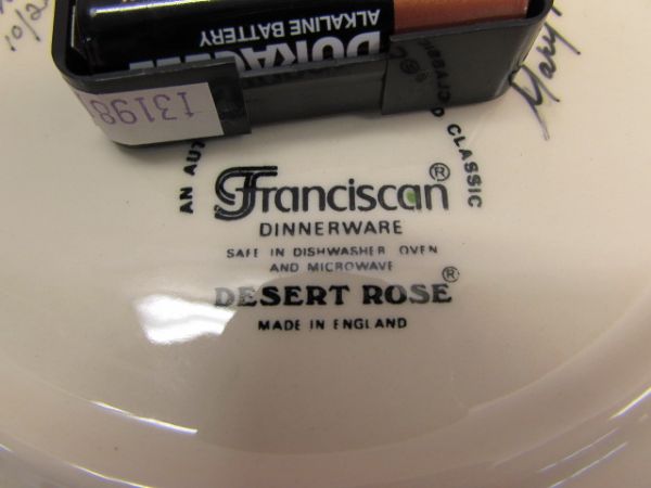 BEAUTIFUL FRANCISCAN DESERT ROSE CLOCK PLATE  NEVER USED & IN THE BOX.