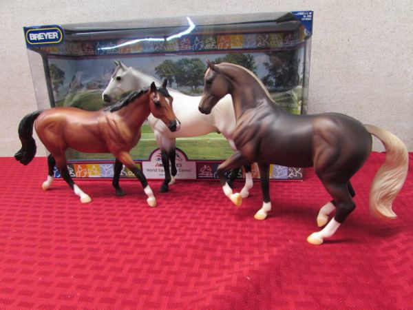 VERY NICE BREYER 3 HORSE SET -WORLD EQUESTRIAN GAMES