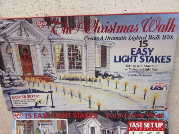 EIGHT BOXES OF LIGHT STAKES TO LINE YOUR WALKWAY