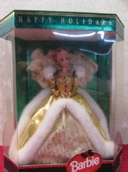 1994 HAPPY HOLIDAY BARBIE IN GOLD GOWN, NIB