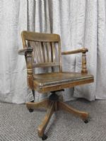 ANTIQUE WOODEN OFFICE CHAIR by B.L. MARBLE CHAIR CO.