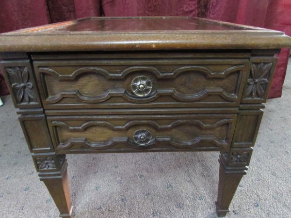 PRETTY VINTAGE  SIDE TABLE WITH FLOWER DESIGN